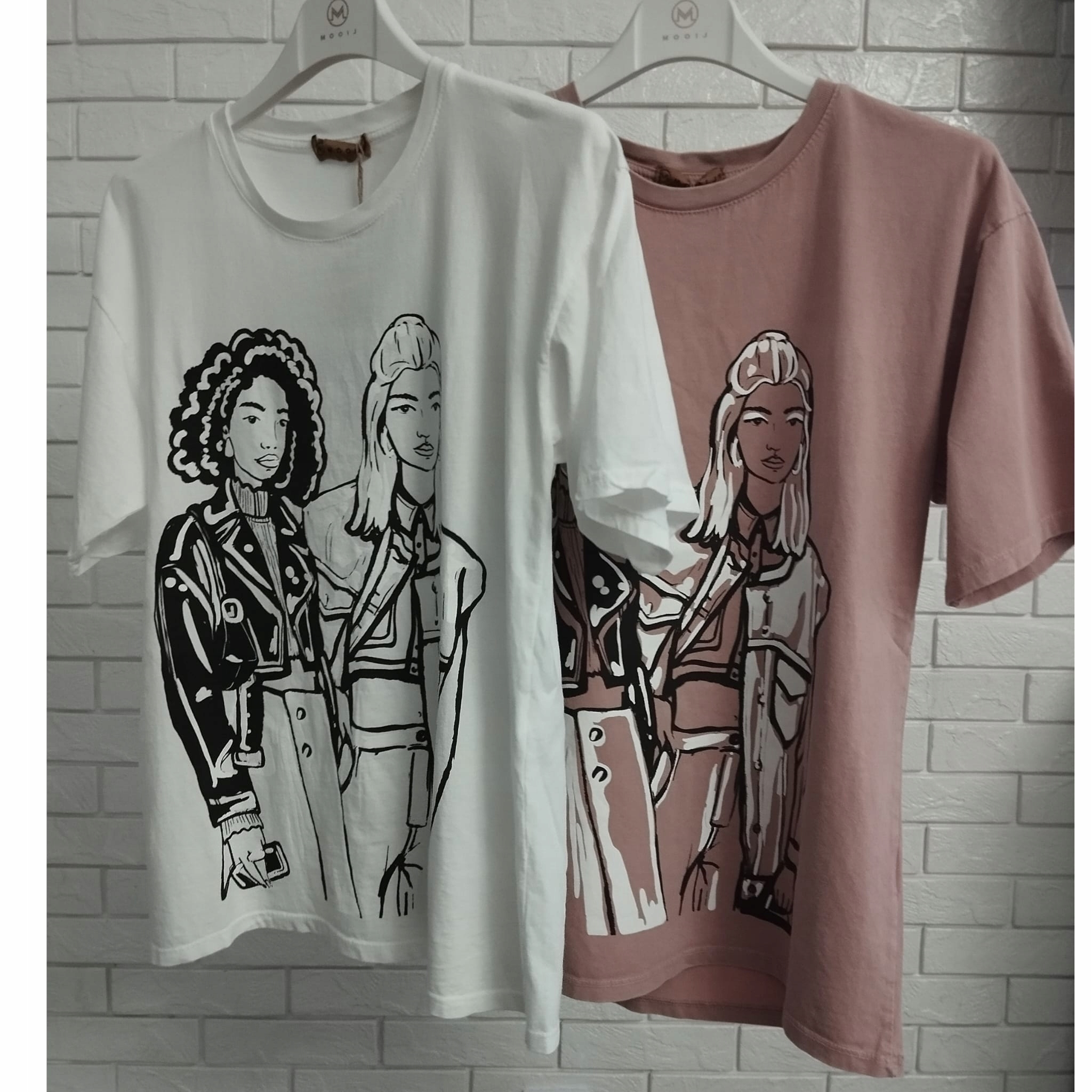 T-shirt damski biały włoski rozmiar uniwersalny bawełna okrągły dekolt - obrazek 4