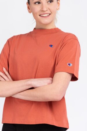 T-shirt damski Champion kolor ceglasty rozmiar XL okrągły dekolt bawełna