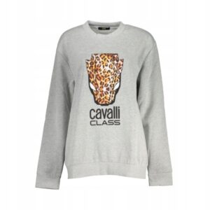 Bluza damska Cavalli Class wkładana przez głowę kolor szary rozmiar L