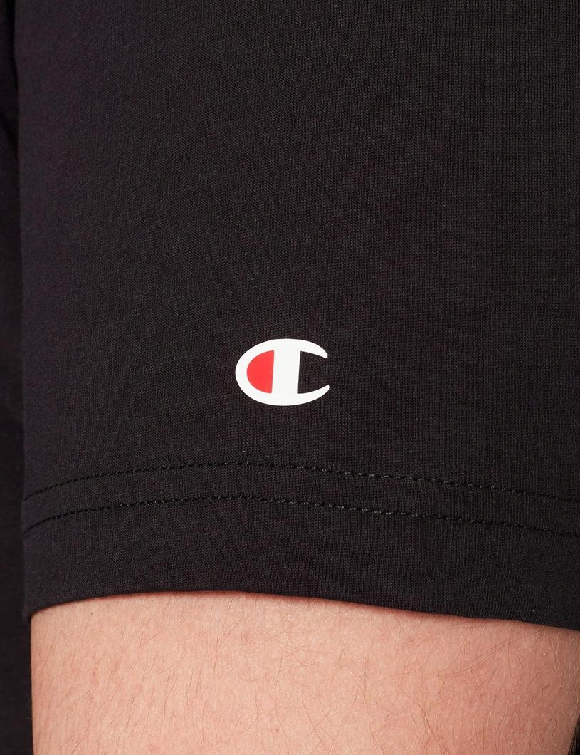 T-shirt CHAMPION Koszulka Męska czarna rozmiar L okrągły dekolt bawełna - obrazek 3