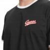 T-shirt męski Guess kolor czarny rozmiar XL okrągły dekolt z białą lamówką