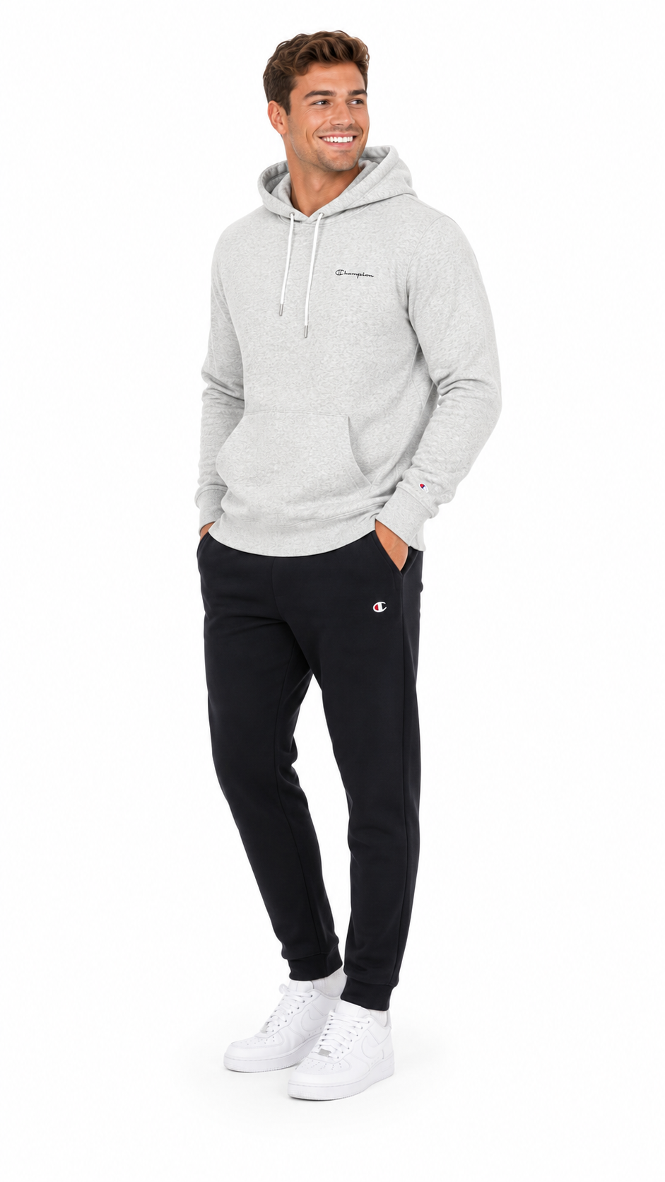 Bluza Champion z kapturem, kolor szary, jakość premium, S ,oryginał prezent - obrazek 3