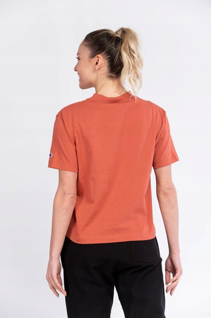 T-shirt damski Champion kolor ceglasty rozmiar XL okrągły dekolt bawełna - obrazek 3