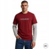 T-shirt męski marki Guess kolor bordo rozmiar XL okrągły dekolt bawełna