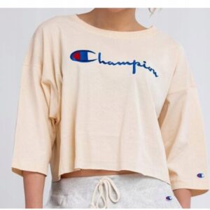 T-shirt Champion krótki kolor łososiowy rozmiar M rękaw 3/4 okrągły dekolt