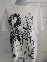 T-shirt damski biały włoski rozmiar uniwersalny bawełna okrągły dekolt - obrazek 2
