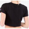 Champion krótki t-shirt top kolor czarny rozmiar L wiązany w pasie bawełna