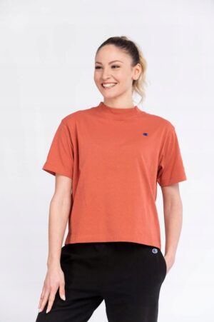 T-shirt damski Champion kolor ceglasty rozmiar M okrągły dekolt bawełna